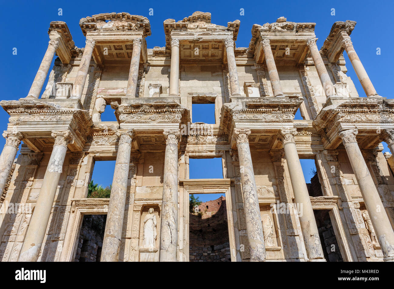 Ancient Celsius Library in Ephesus, Turkey Stock Photo