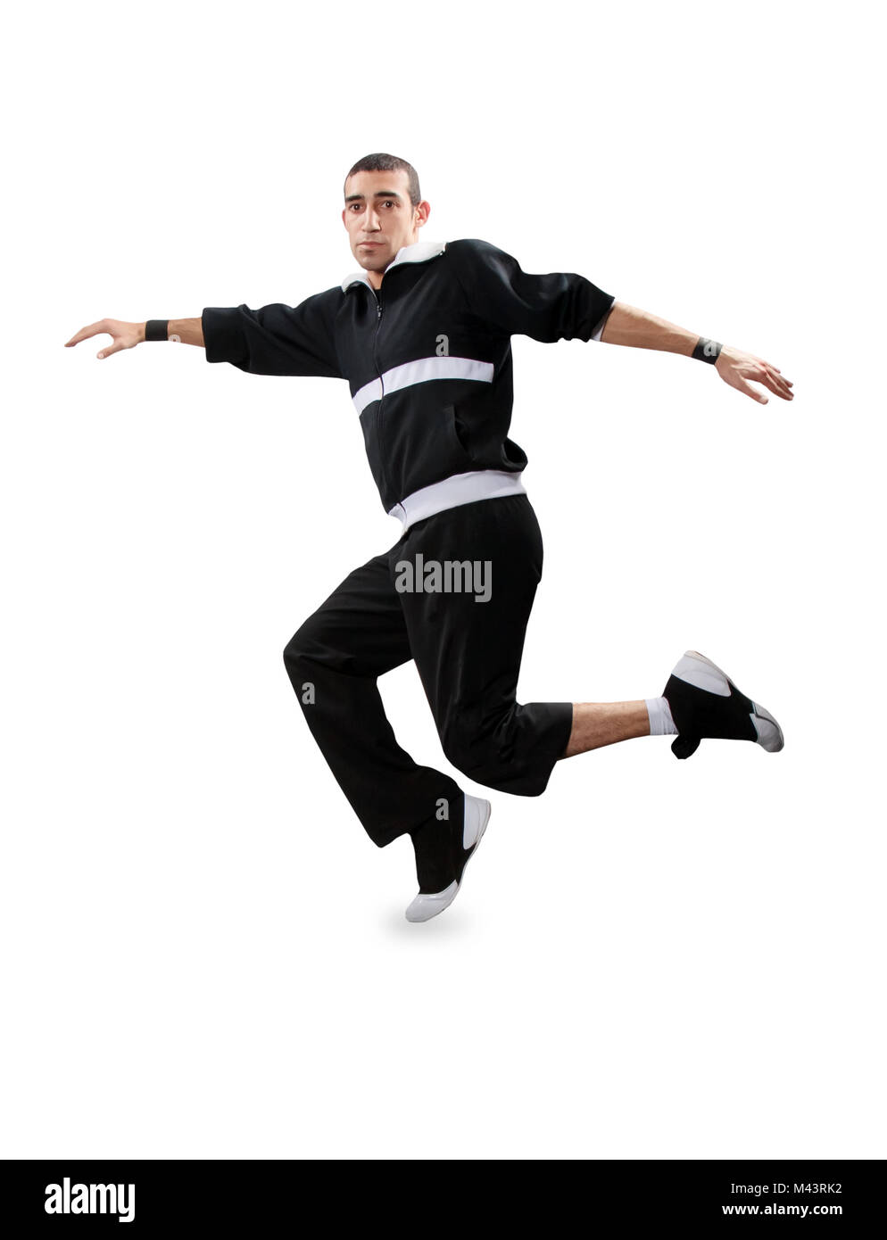 Teenager dancing break dance in action Stock Photo