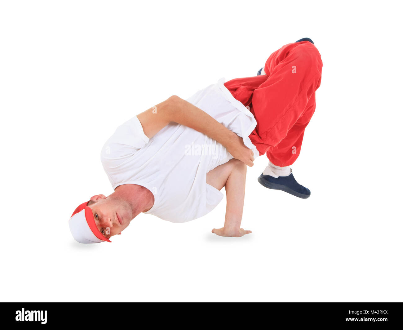 Teenager dancing break dance in action Stock Photo