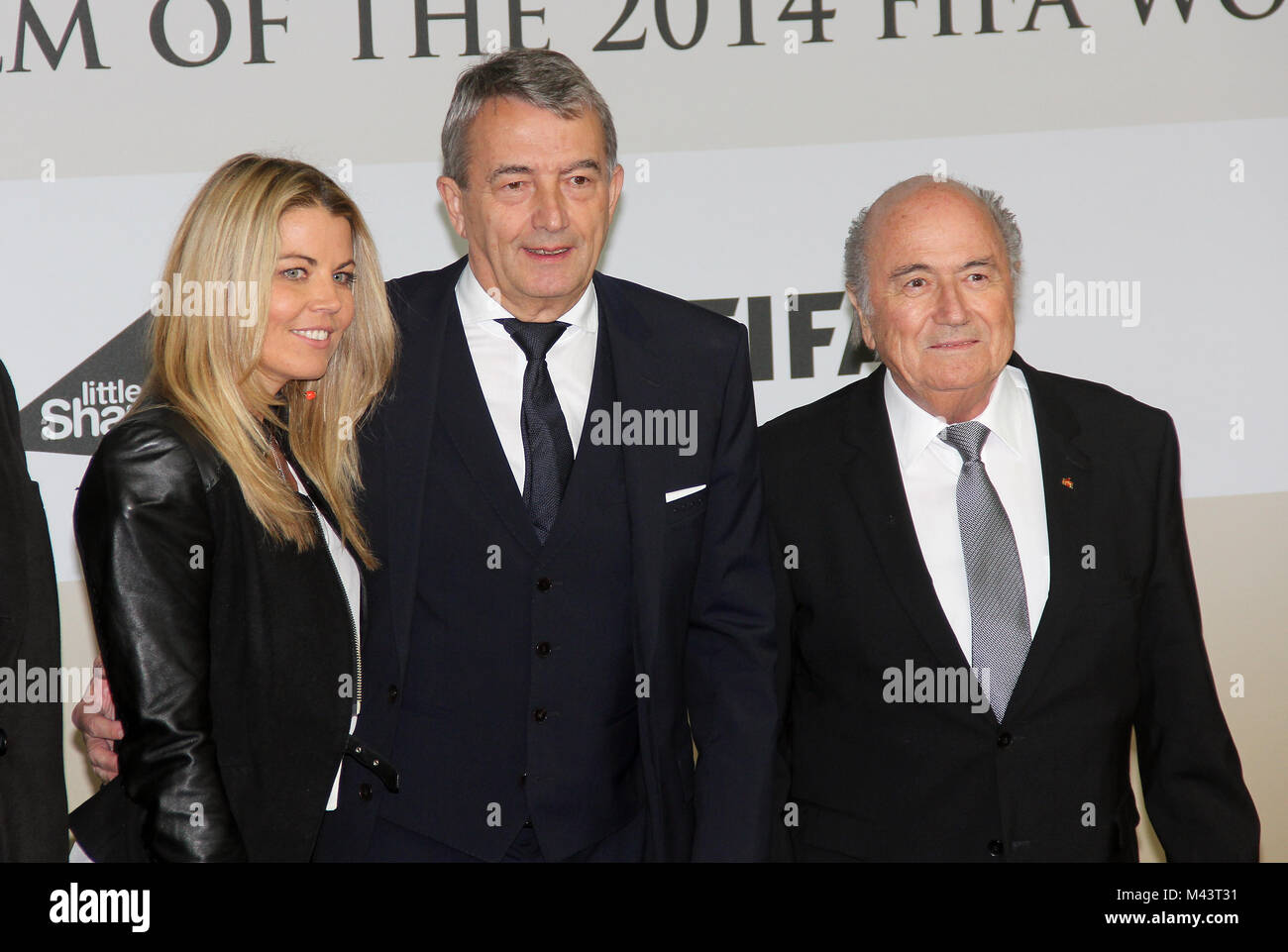 Wolfgang Niersbach, Marion Popp, Joseph S.Blatter Stock Photo