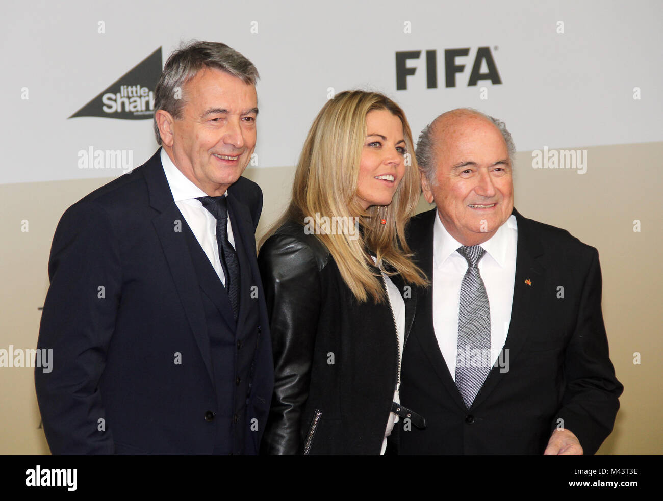 Wolfgang Niersbach, Marion Popp, Joseph S.Blatter Stock Photo