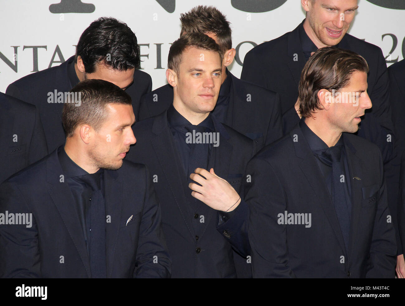 Lukas Podolski,Manuel Neuer and Roman Weidenfeller Stock Photo