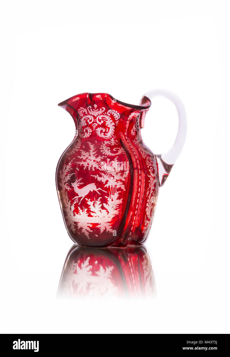 Antique crystal vase isolated on white background Stock Photo - Alamy