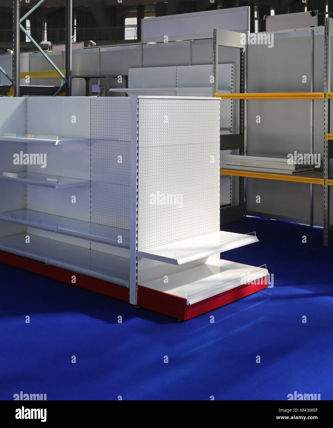 Empty Shelves and Aisles in Supermarket Grocery Shop Stock Photo Alamy