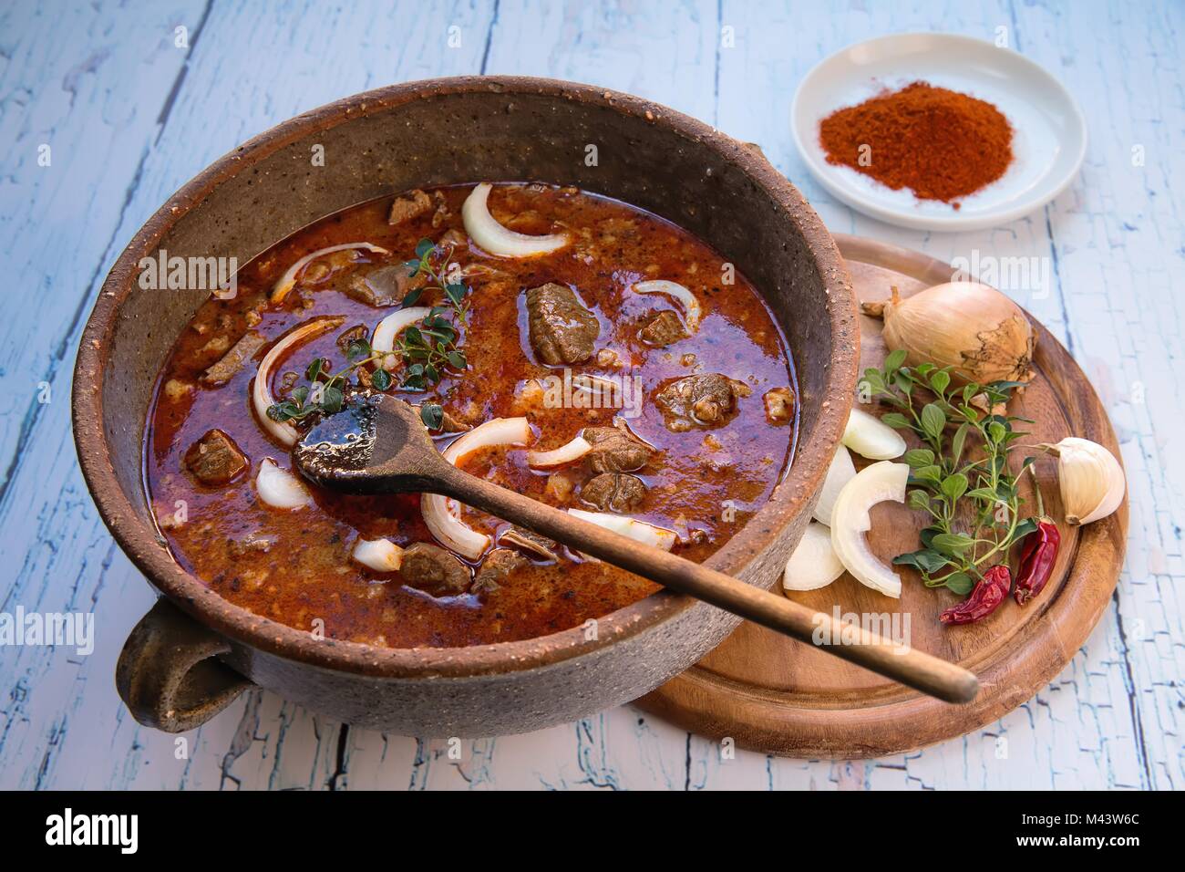 Beef stew in a pot and its main ingredients Stock Photo Alamy