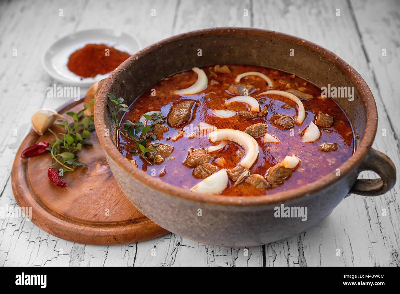 Beef stew in a pot and its main ingredients Stock Photo Alamy