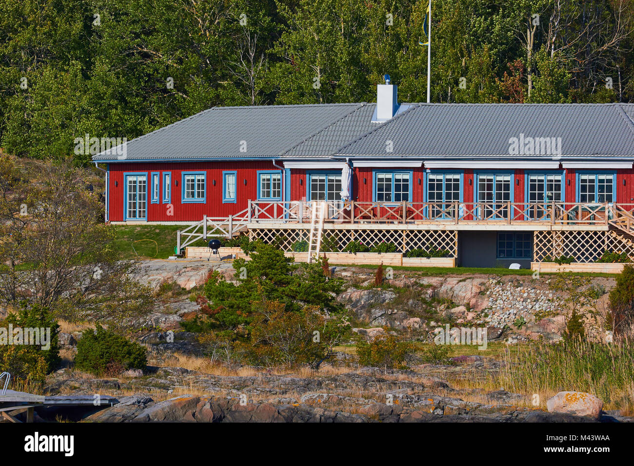 Timber house, Stockholm archipelago, Sweden, Scandinavia Stock Photo