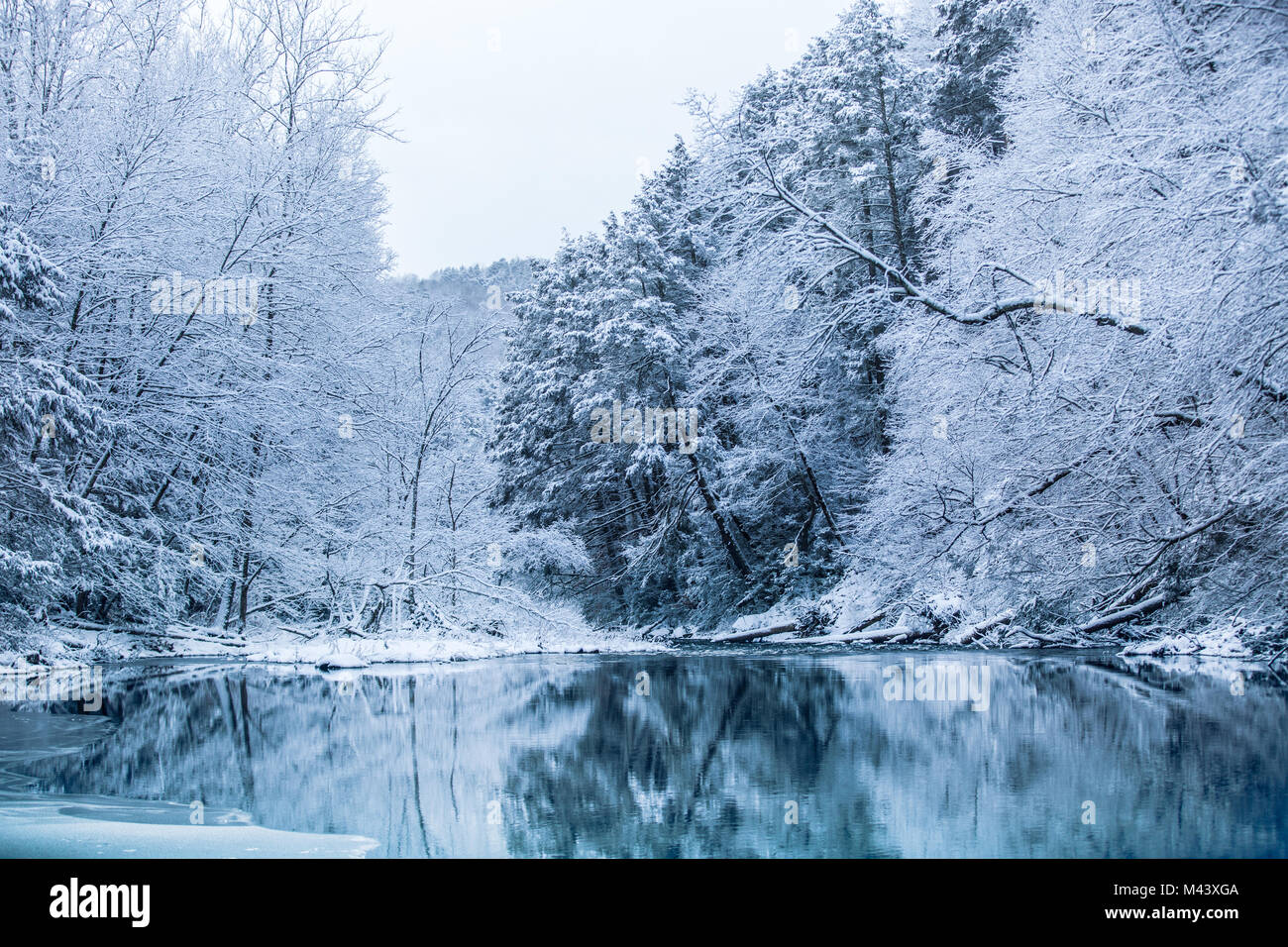 New England Winter Scene Stock Photo
