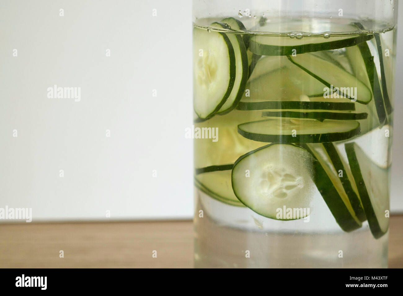 Cucumber Flavored Water Close-up Stock Photo