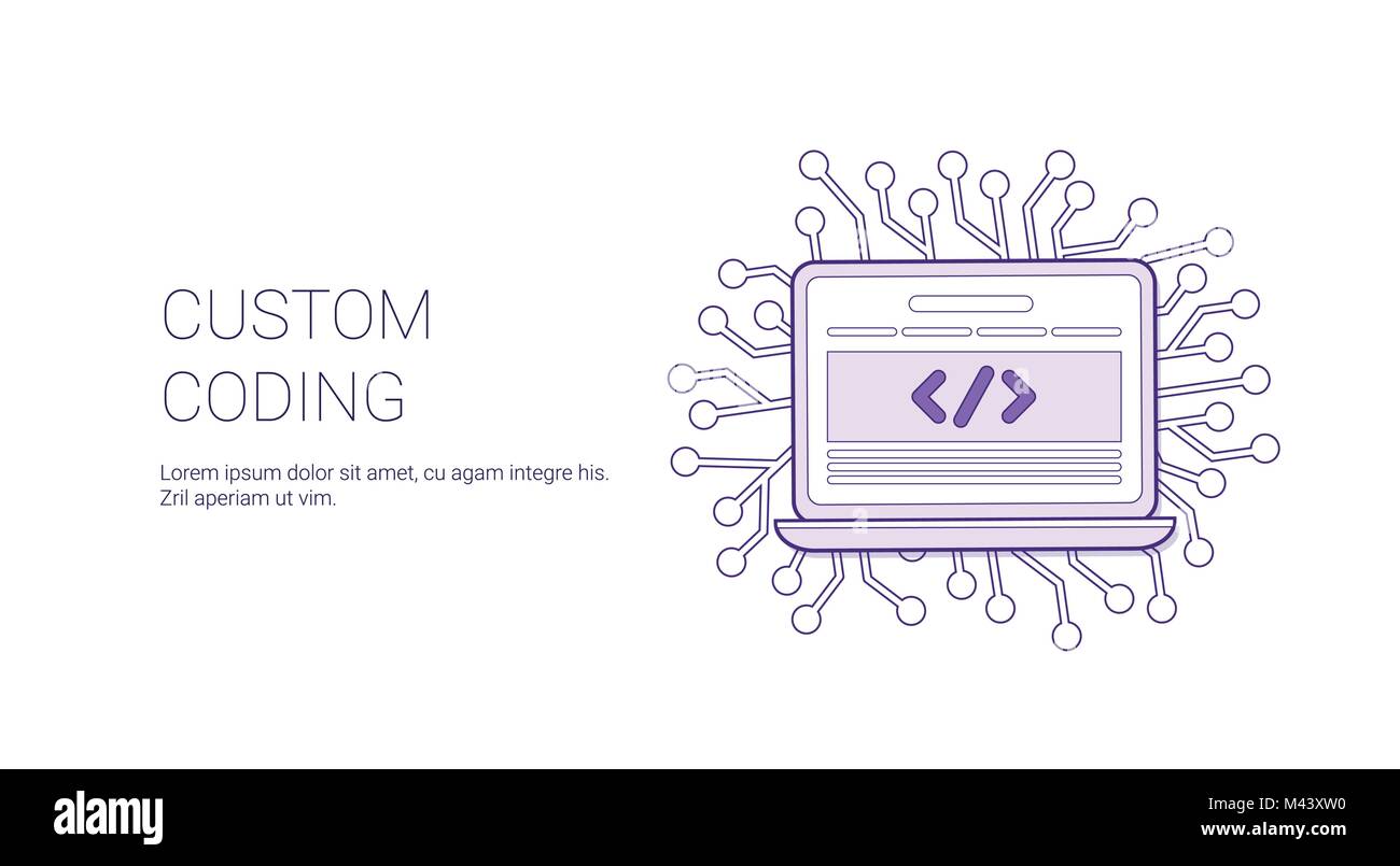 Custom Coding Web Banner With Copy Space Business Programming ...