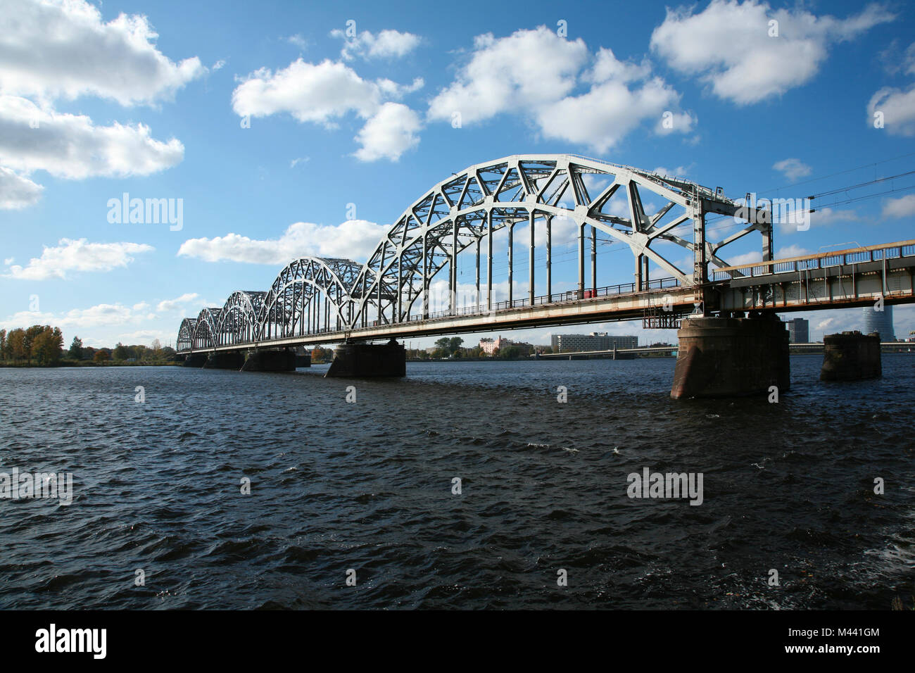 architectural connction bridge over the sea Stock Photo