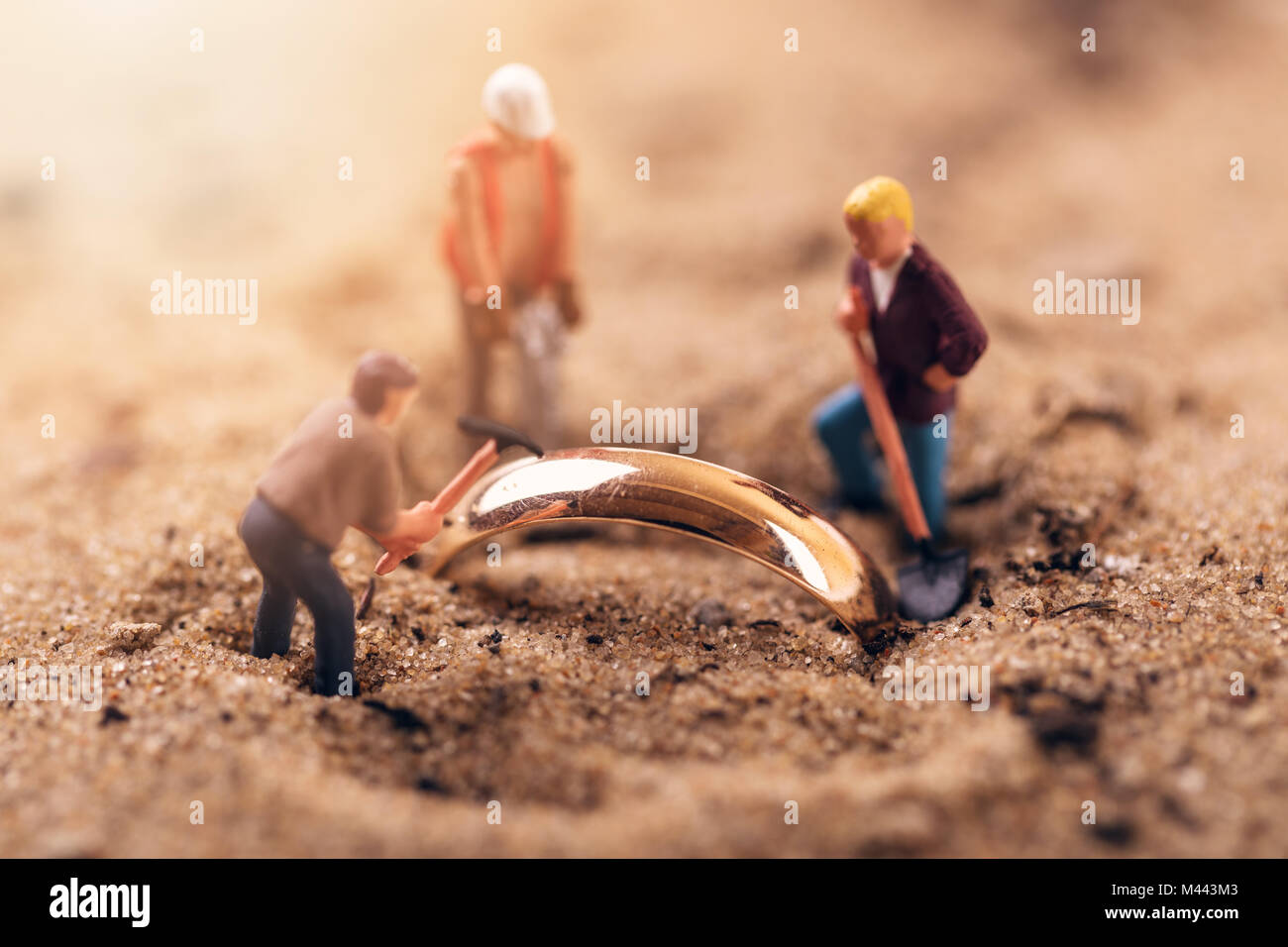gold digging or archaeology concept Stock Photo