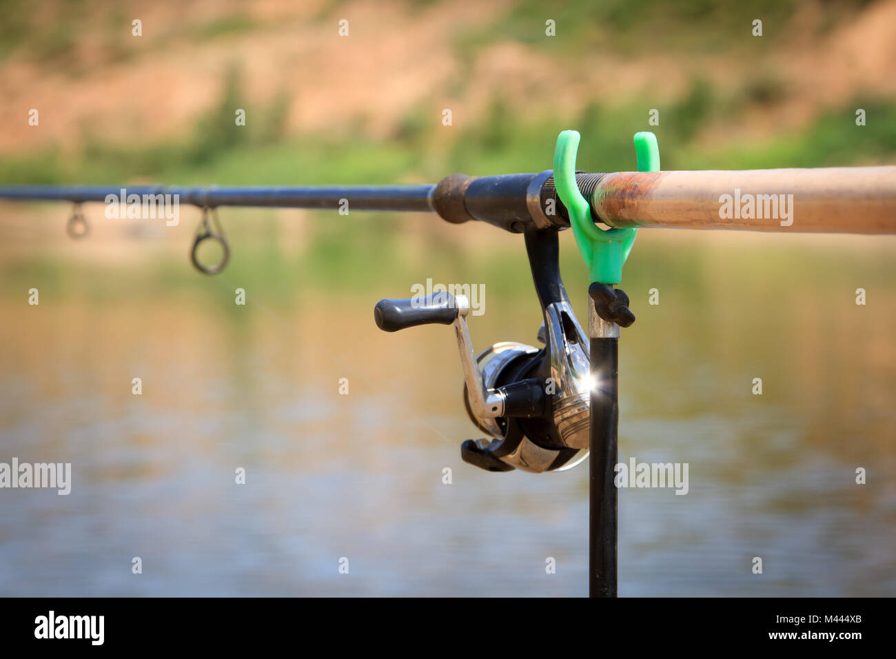 big game fishing reel and rod Stock Photo