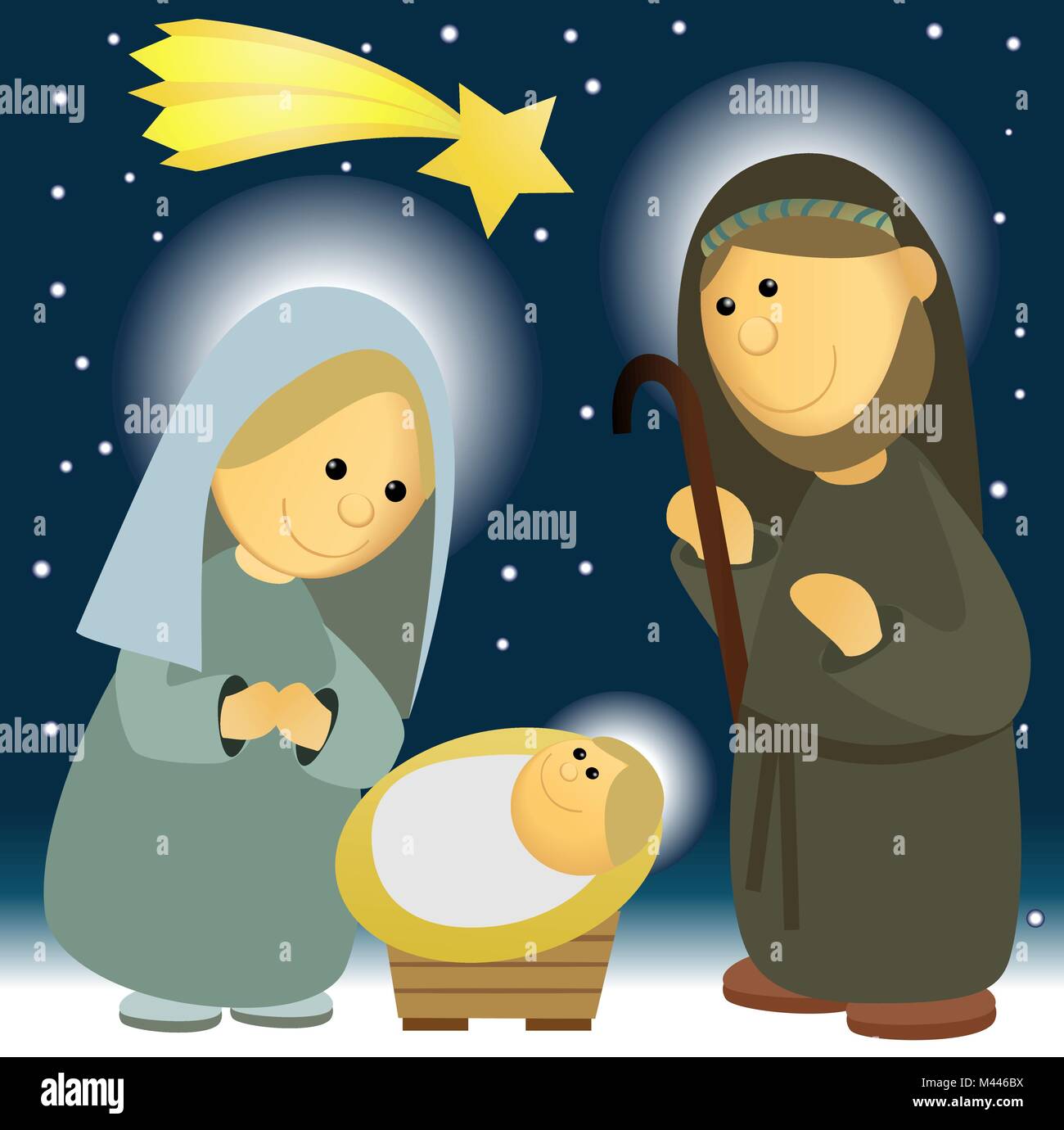 Nativity scene with Holy Family Stock Vector Image & Art - Alamy