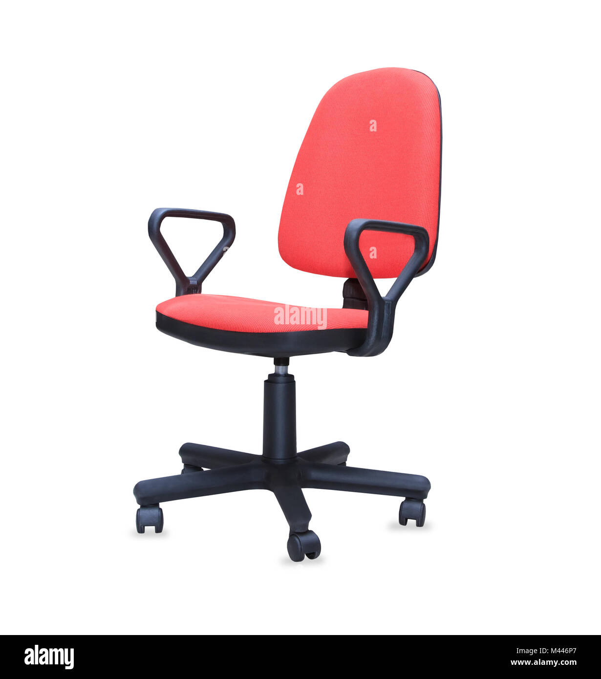 Red office chair isolated over white Stock Photo Alamy