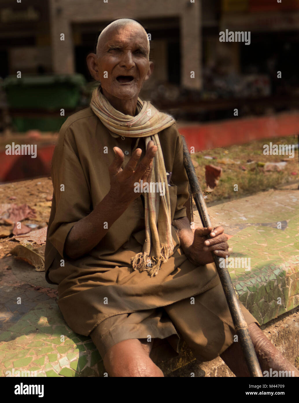 Indian  Beggar Stock Photo