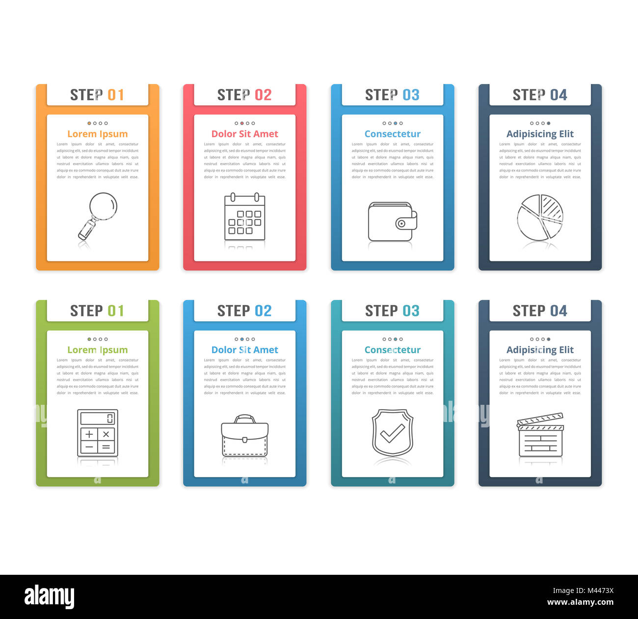 Set of infographic elements with numbers, line icons and place for your ...