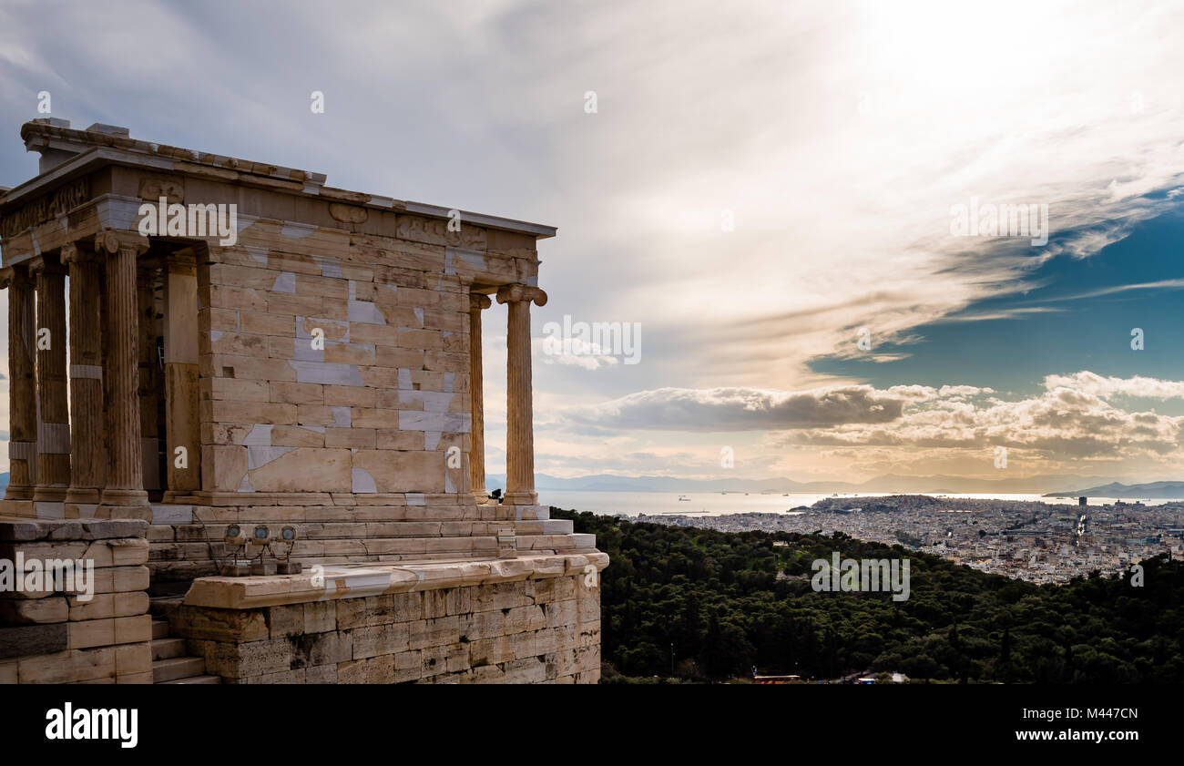 The temple of Athena Nike, on the Acropolis of Athens, Greece. It was named  after the ancient Greek goddess Athena Stock Photo - Alamy