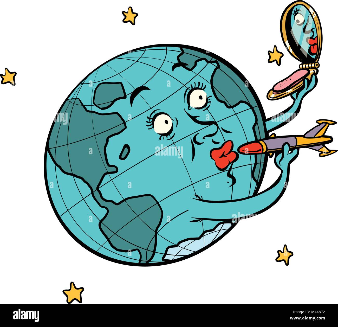 Space and Earth concept isolate on white background Stock Vector