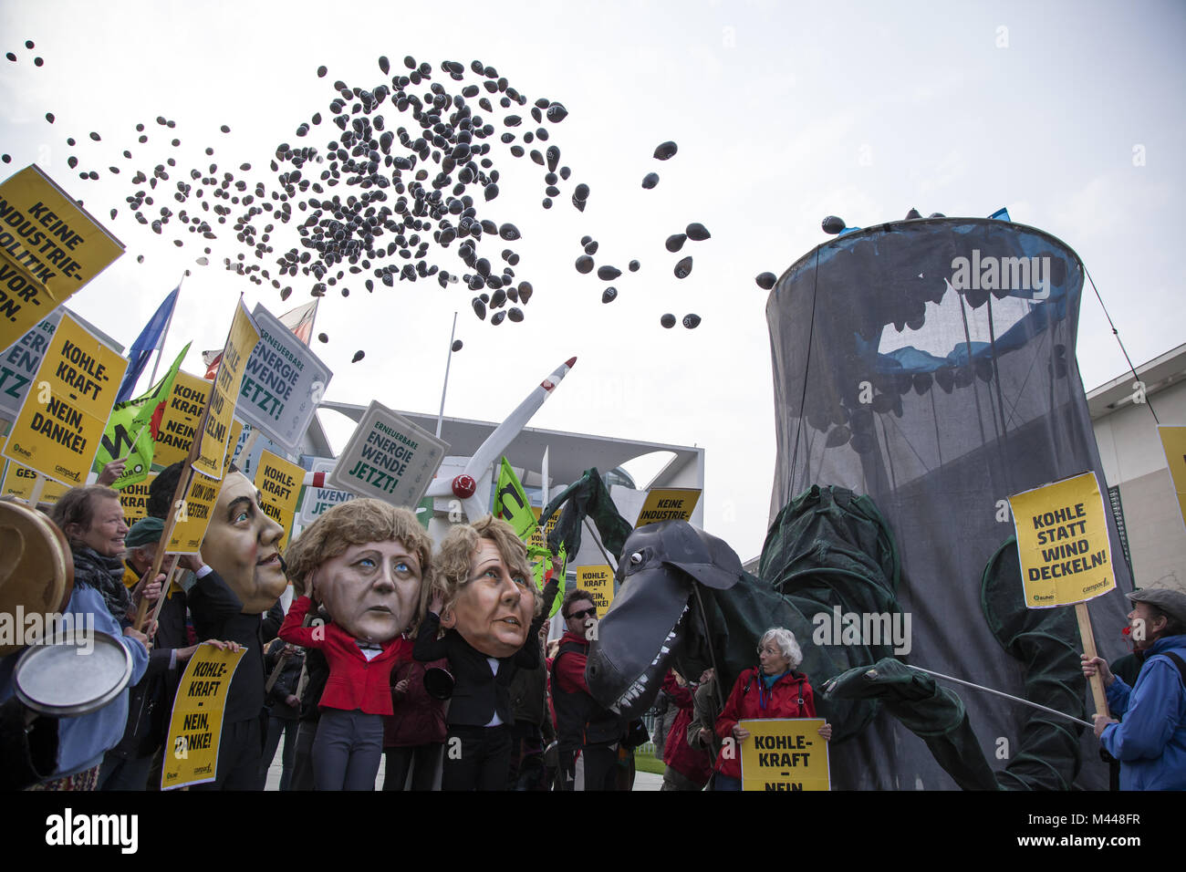 Protest on the renewable energies law (EGG) in Berlin. Stock Photo