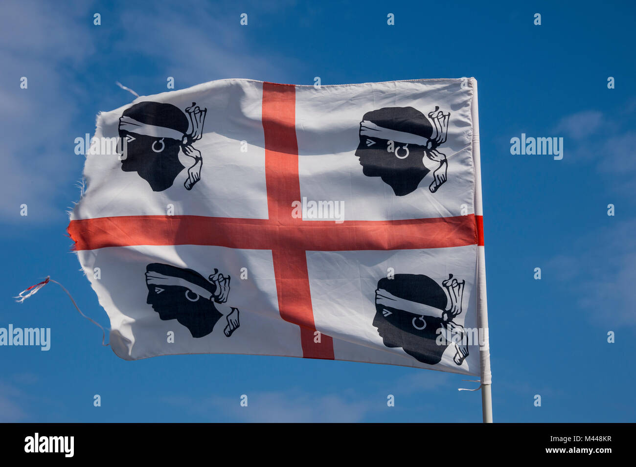 Sardinian flag,Sardinia,Italy Stock Photo