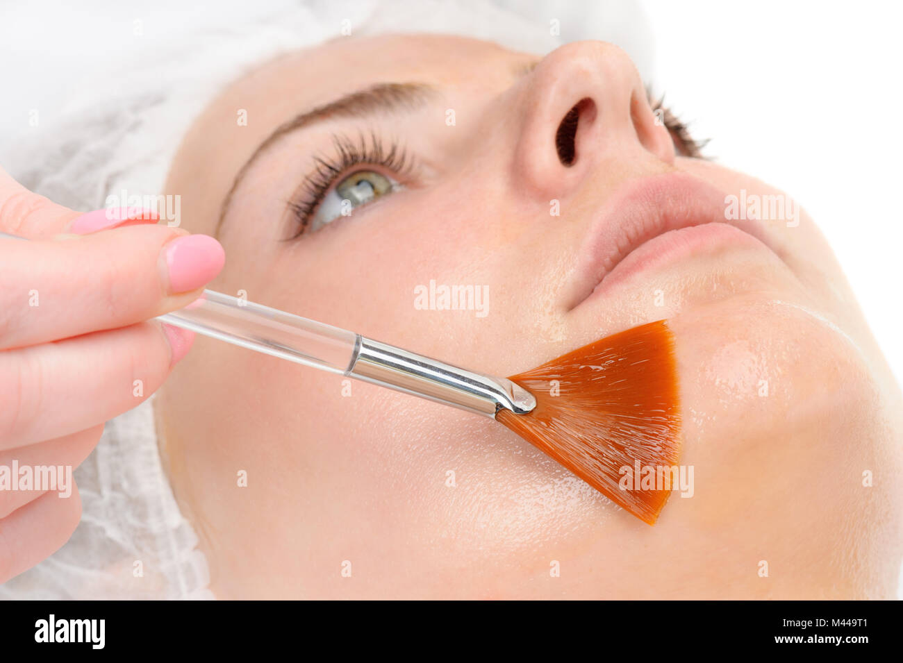 facial peeling mask applying Stock Photo Alamy