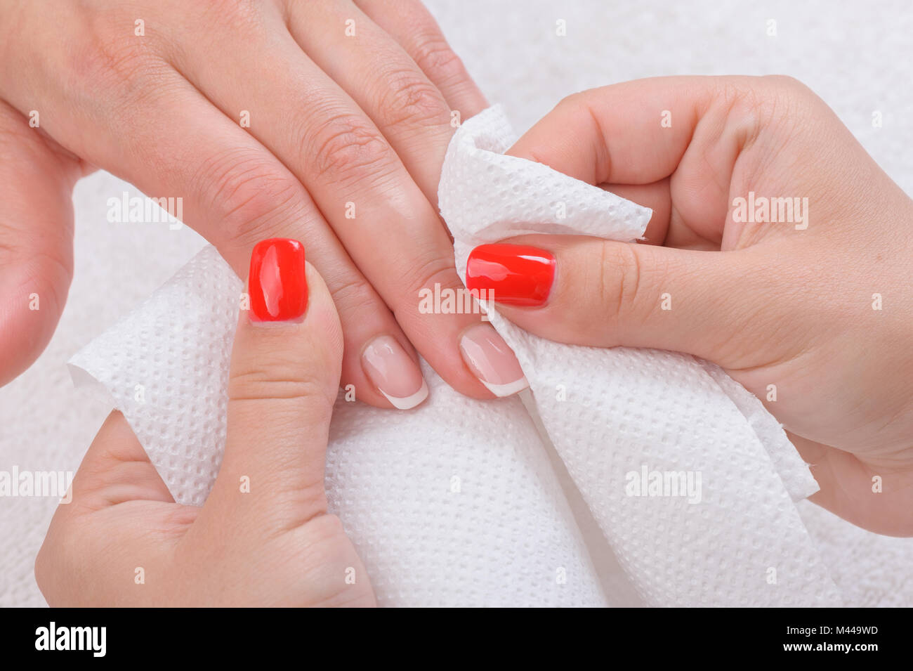 manicure doing in beauty salon Stock Photo