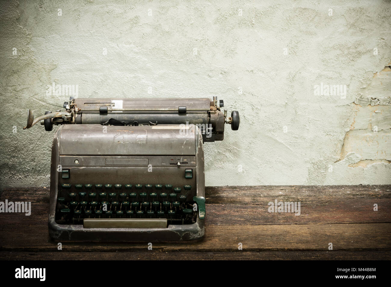 Writer S Table Workplace Wooden Desk With Old Vintage Stock Photo Alamy