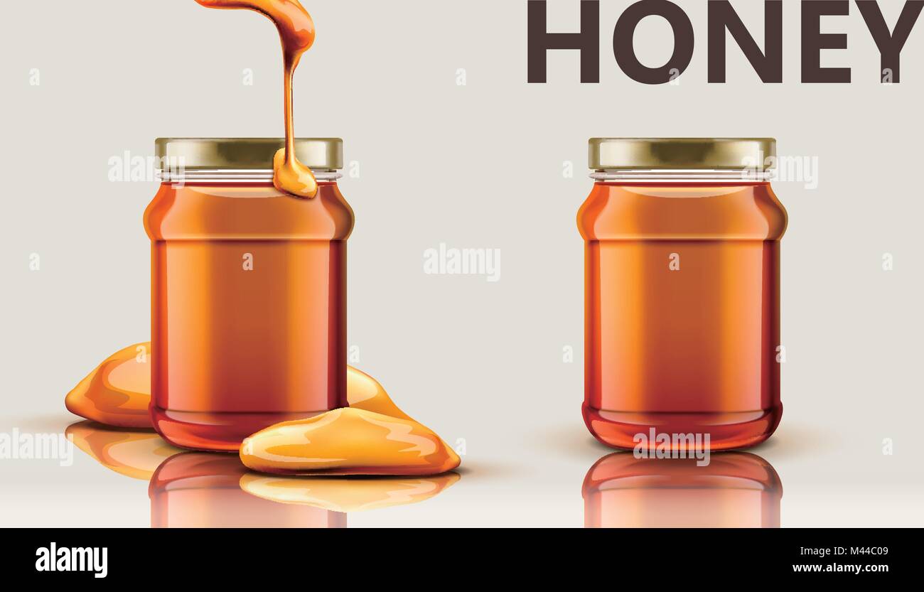 Download Pure Honey Jar Mockup Set Of Glass Jar With Honey Dripping From Top Stock Vector Image Art Alamy PSD Mockup Templates