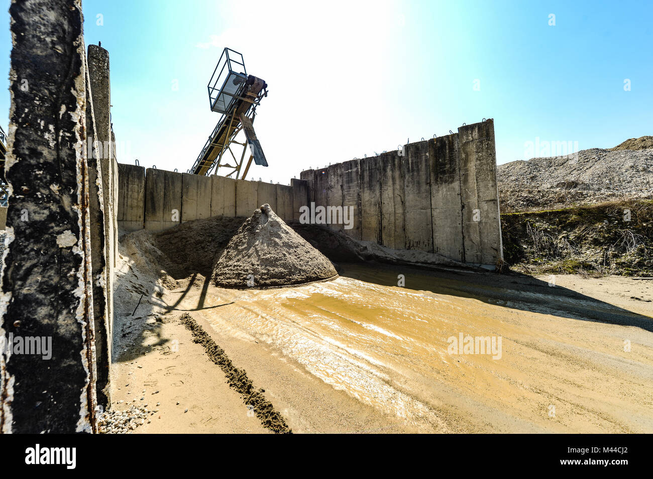 Gravel pit working site with conveyor belts Stock Photo Alamy