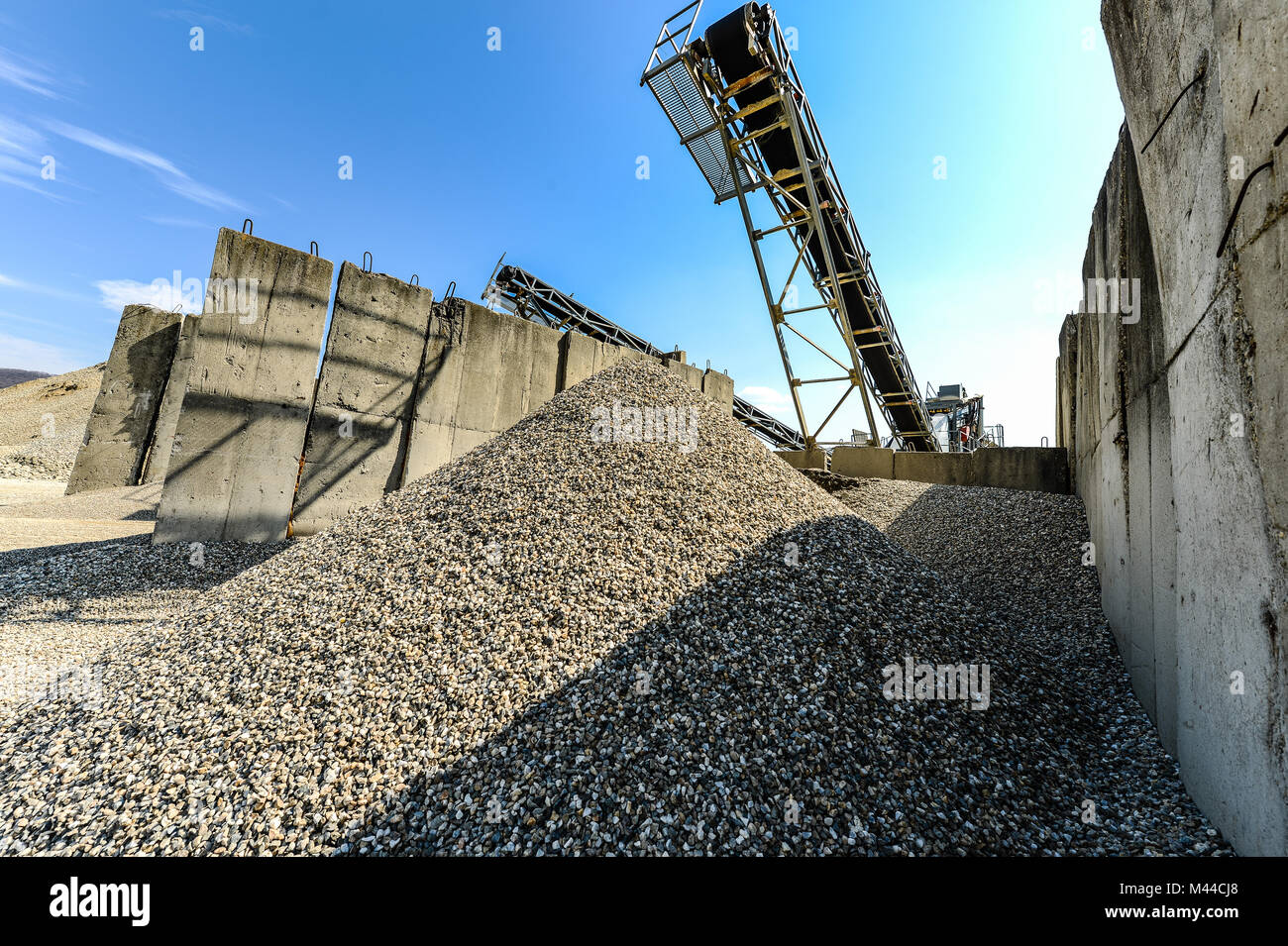 Gravel pit working site with conveyor belts Stock Photo Alamy