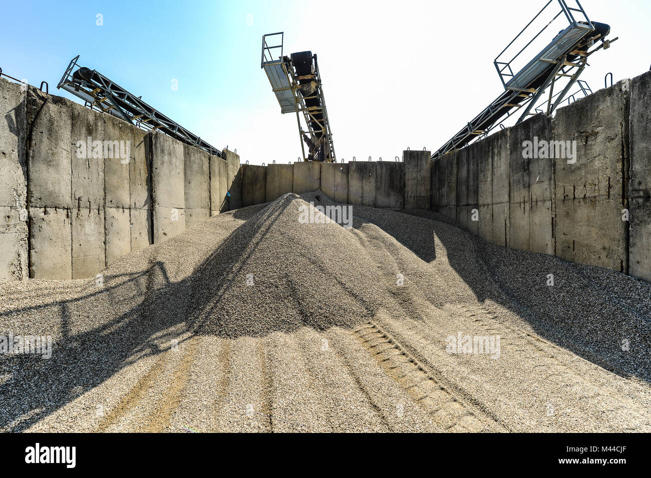 Gravel pit working site with conveyor belts Stock Photo Alamy