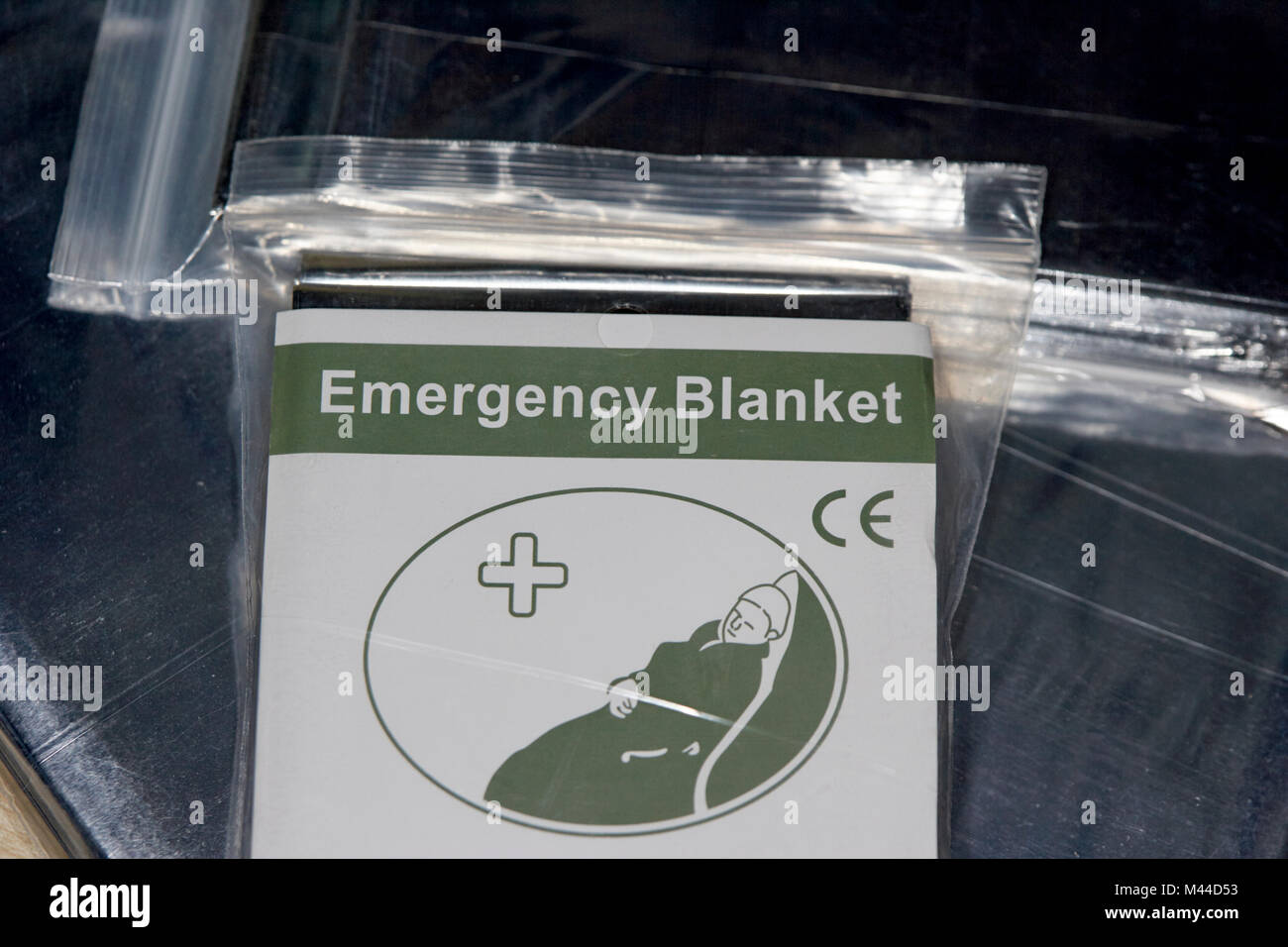 emergency foil blankets for first aid and sports use Stock Photo