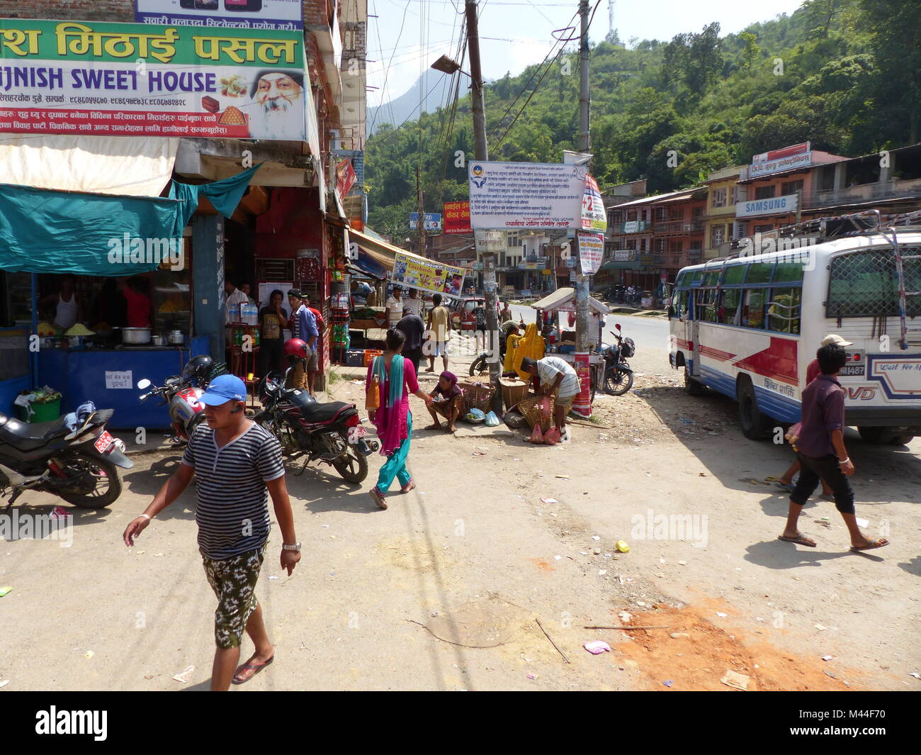 Kathmandu, Nepal, september 5, 2015: Rush in the Kathmandu's streets, people in move Stock Photo