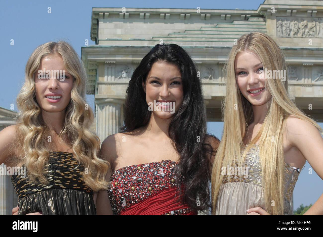 Germany's Next Topmodel Top 3 Photocall Berlin Stock Photo