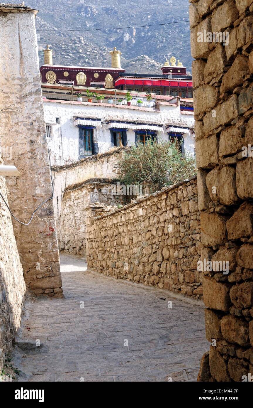 View of the Drepung Monastery in Lhasa Tibet China Stock Photo