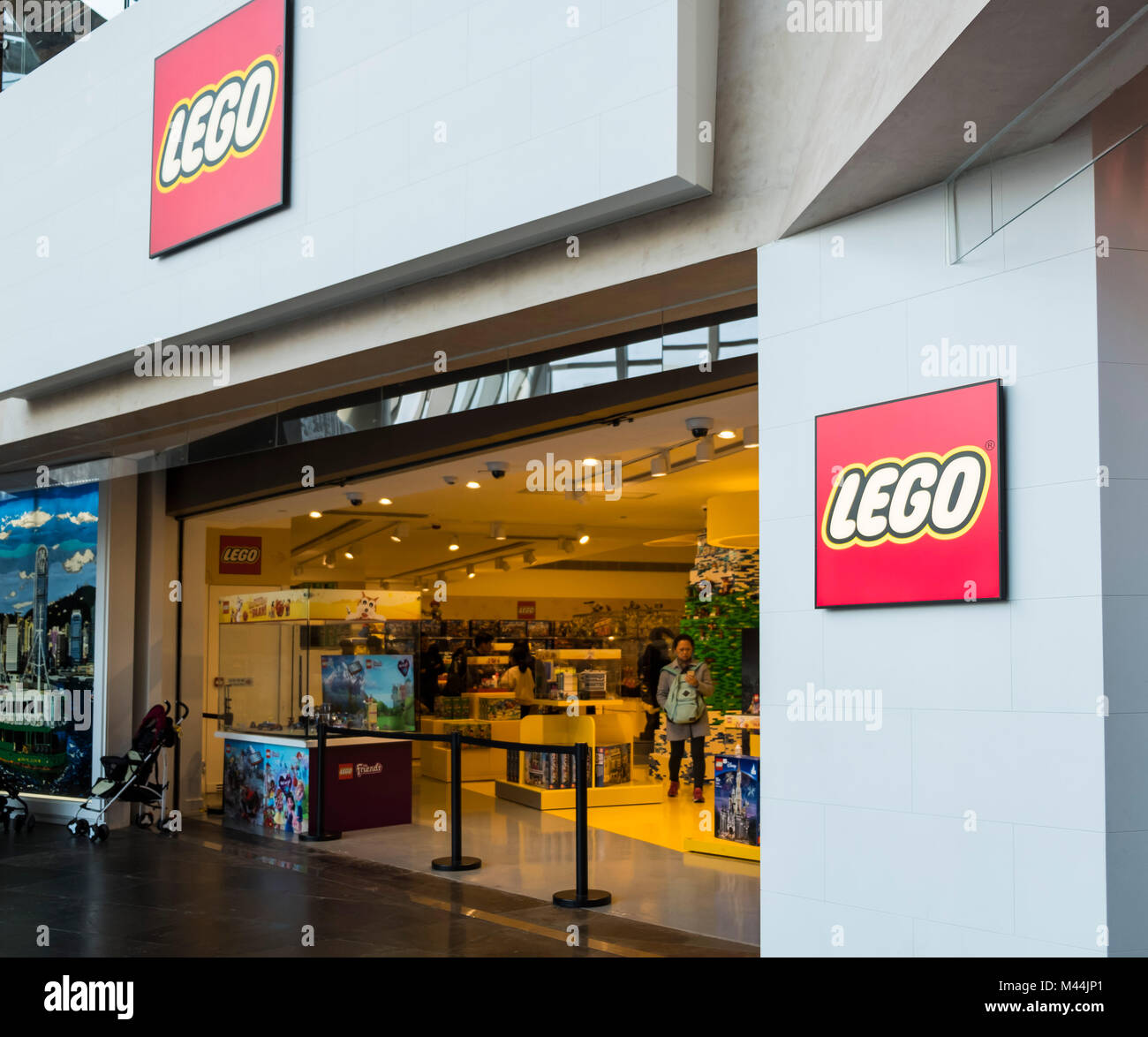 Hong Kong - February 11, 2018: Lego shop in Hong Kong. LEGO is a popular line of construction toys manufactured by The Lego Group. Stock Photo