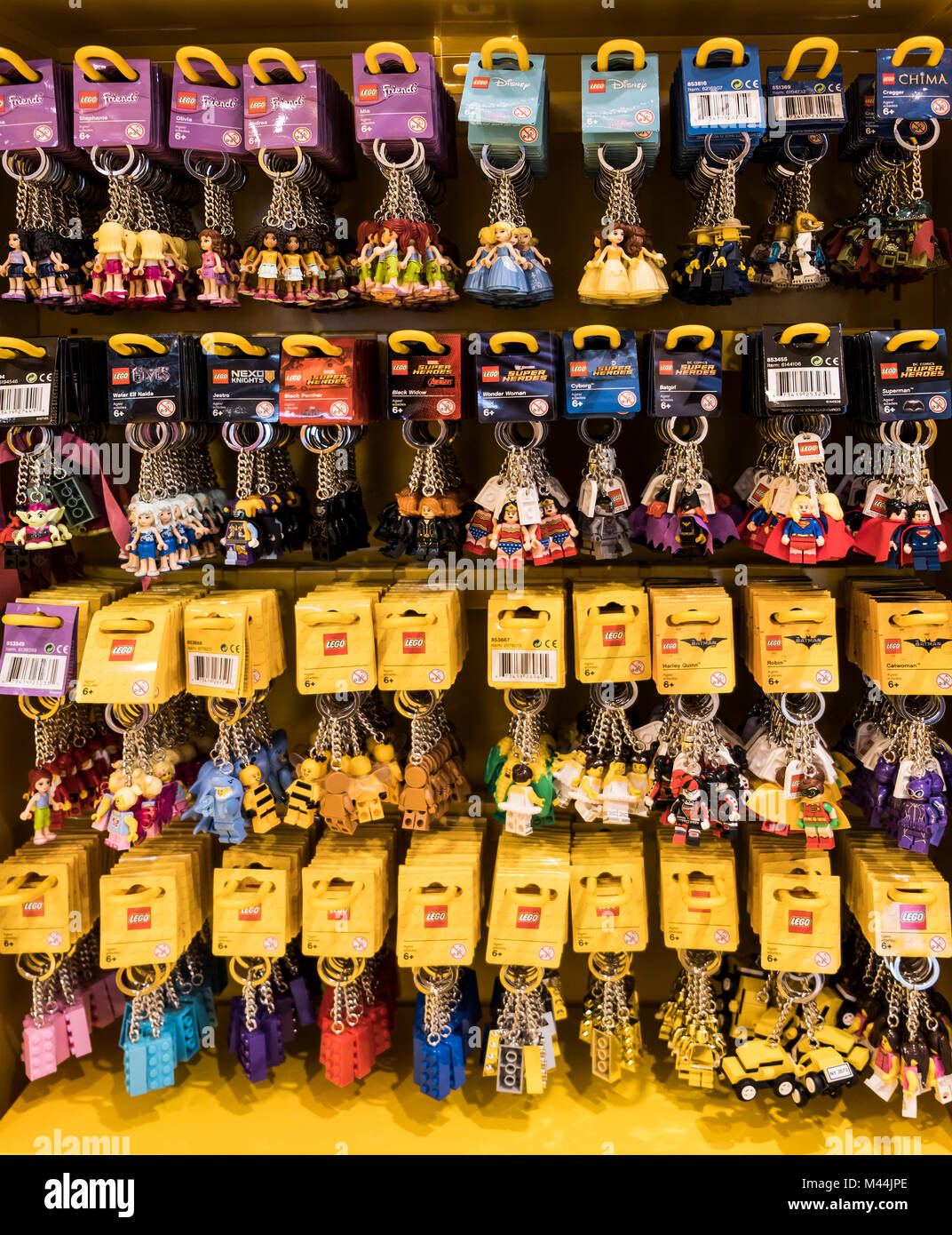 Hong Kong - February 11, 2018: Lego shop in Hong Kong. LEGO is a popular line of construction toys manufactured by The Lego Group. Stock Photo