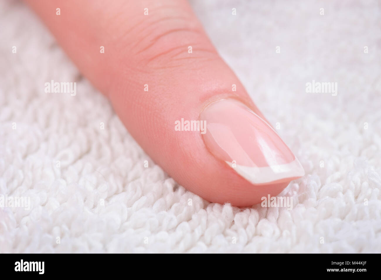 Fingers with french manicure Stock Photo Alamy