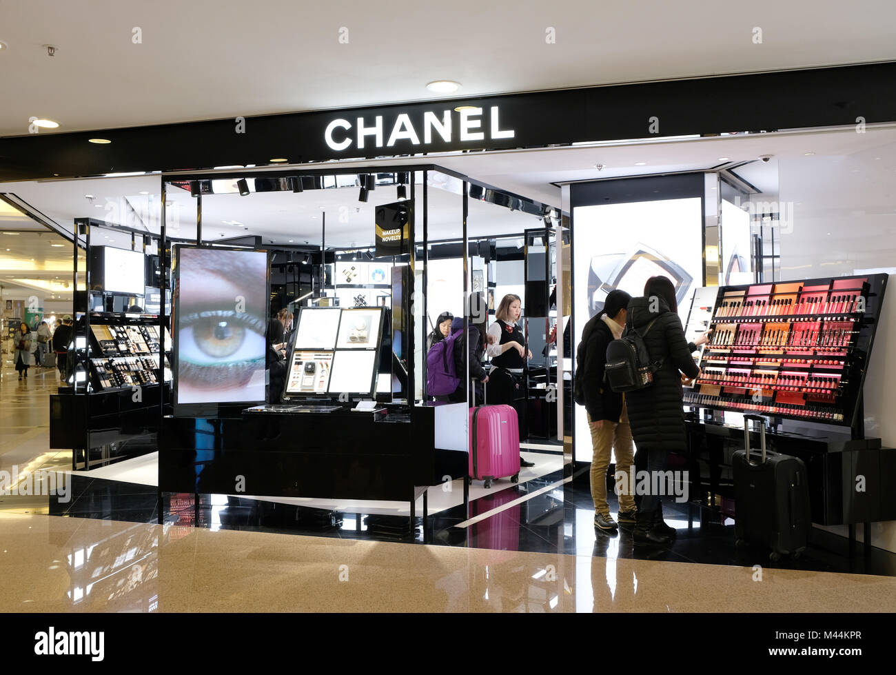 HONG KONG - FEBRUARY 4, 2018: Chanel store in Hong Kong. Chanel is one of many luxury brands fashion company with world renown. Stock Photo