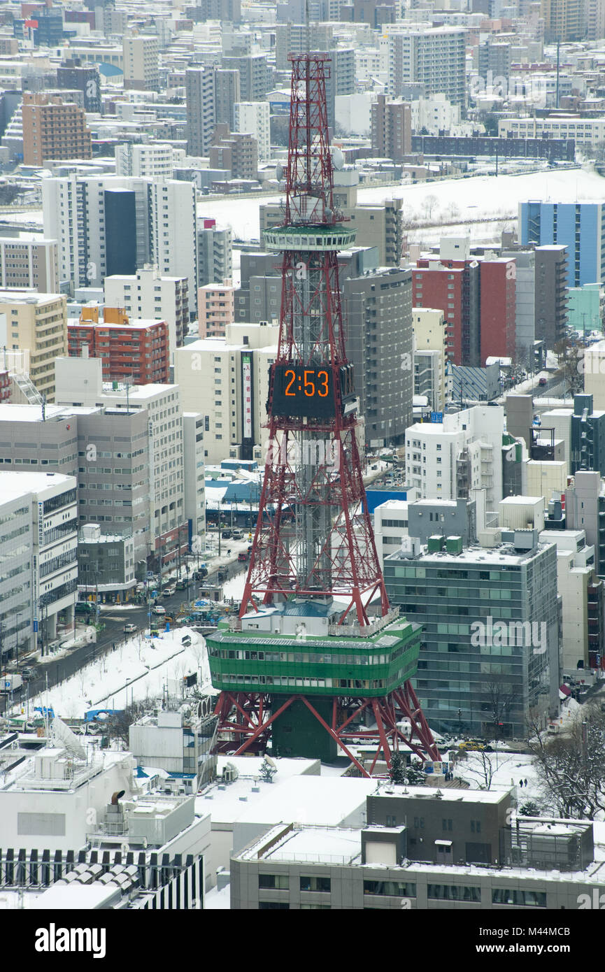 City of Sapporo, Japan in winter Stock Photo
