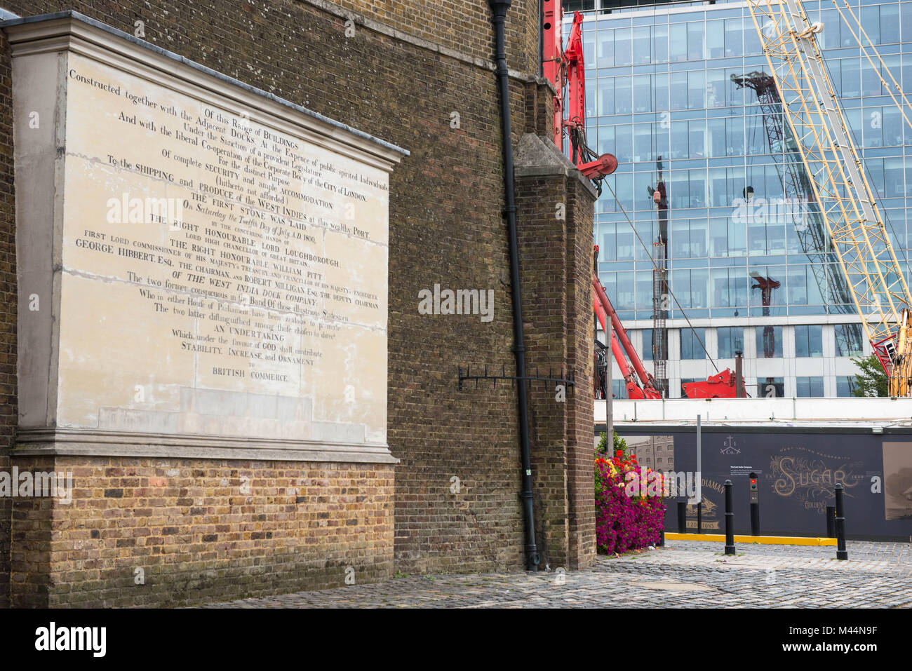 London, United Kingdom. West India Dock. Canary Wharf finantial district, Tower Hamlet. Stock Photo