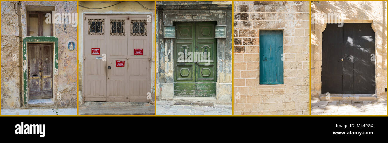 old vintage doors from malta Stock Photo