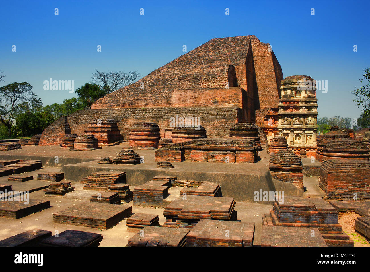 Ruins of Nalanda University Bihar, India Stock Photo