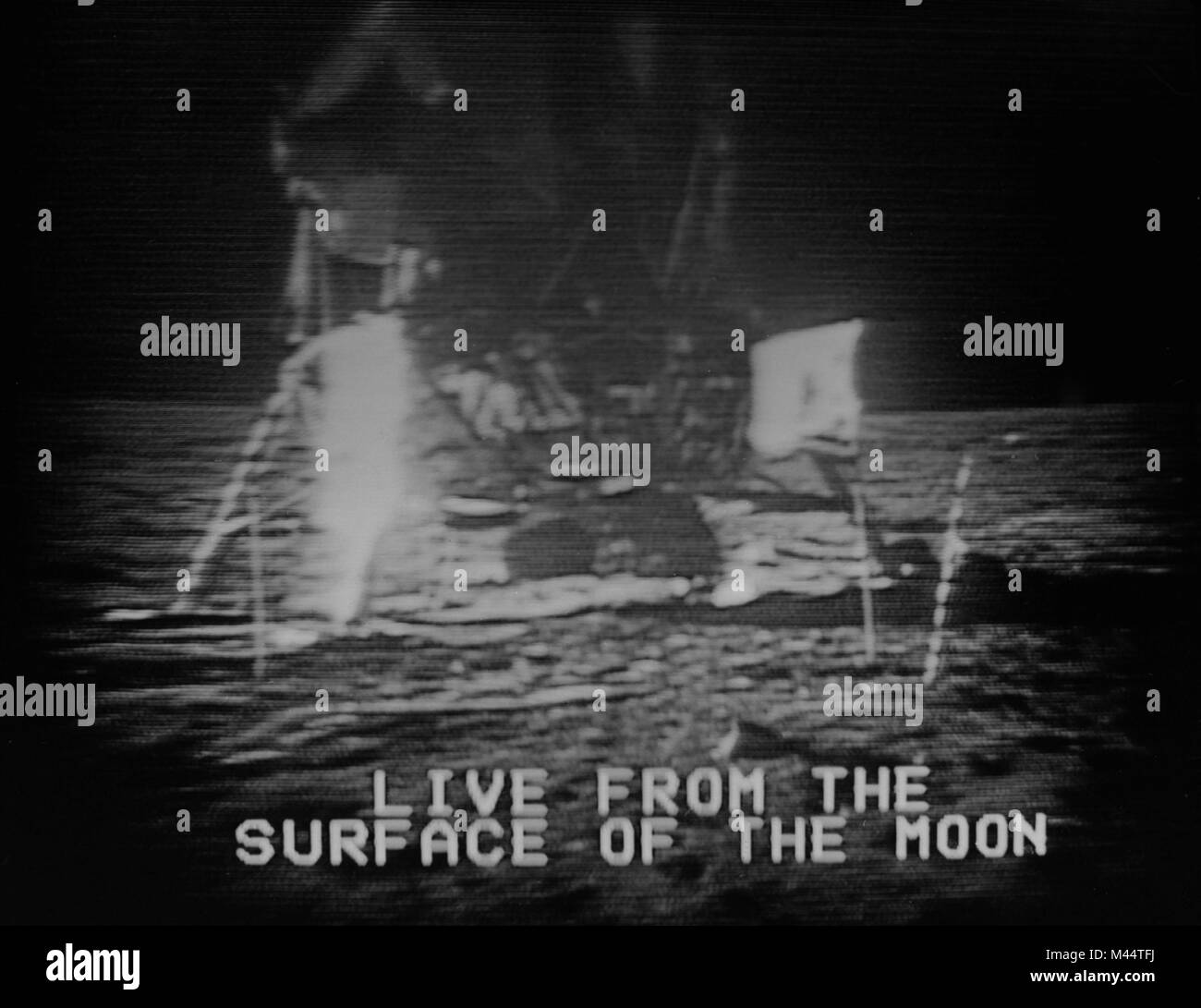 TV screen shots of the first lunar landing, 1969. Stock Photo
