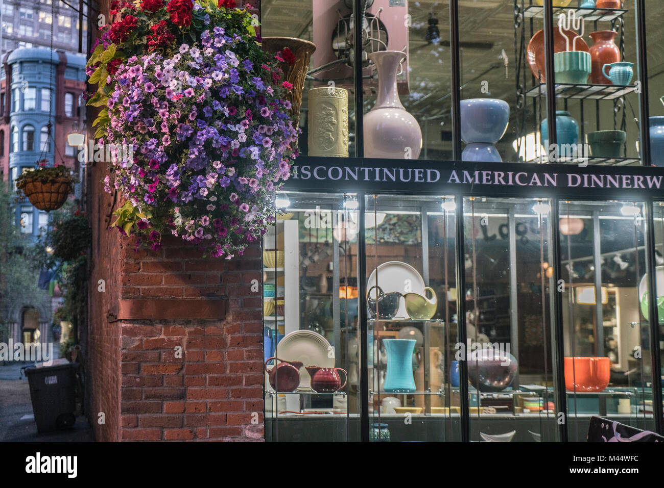 United States, Washington, Seattle, Pottery shop in Pioneer Square
