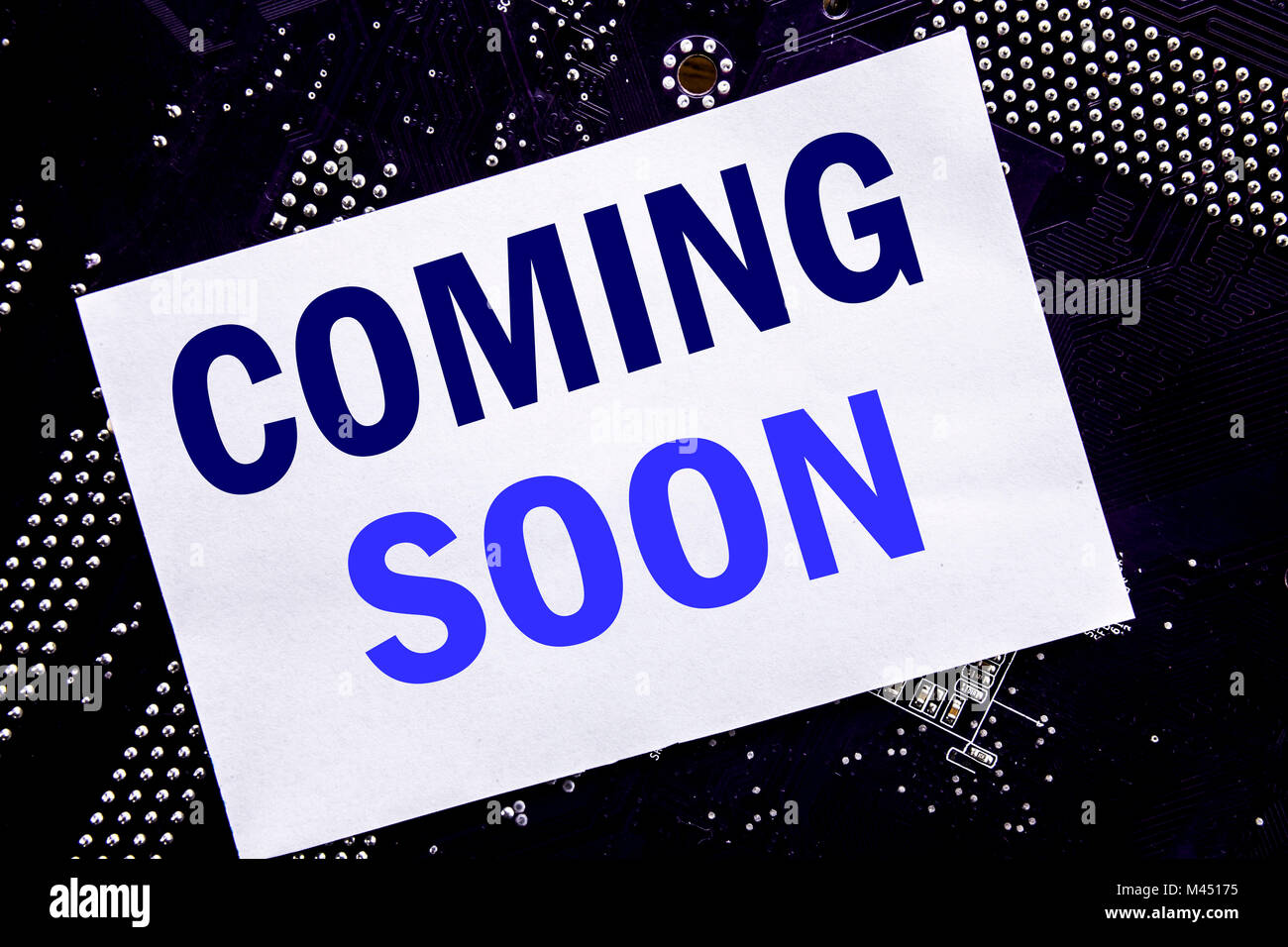 Coming soon message written on hi-res stock photography and images - Alamy
