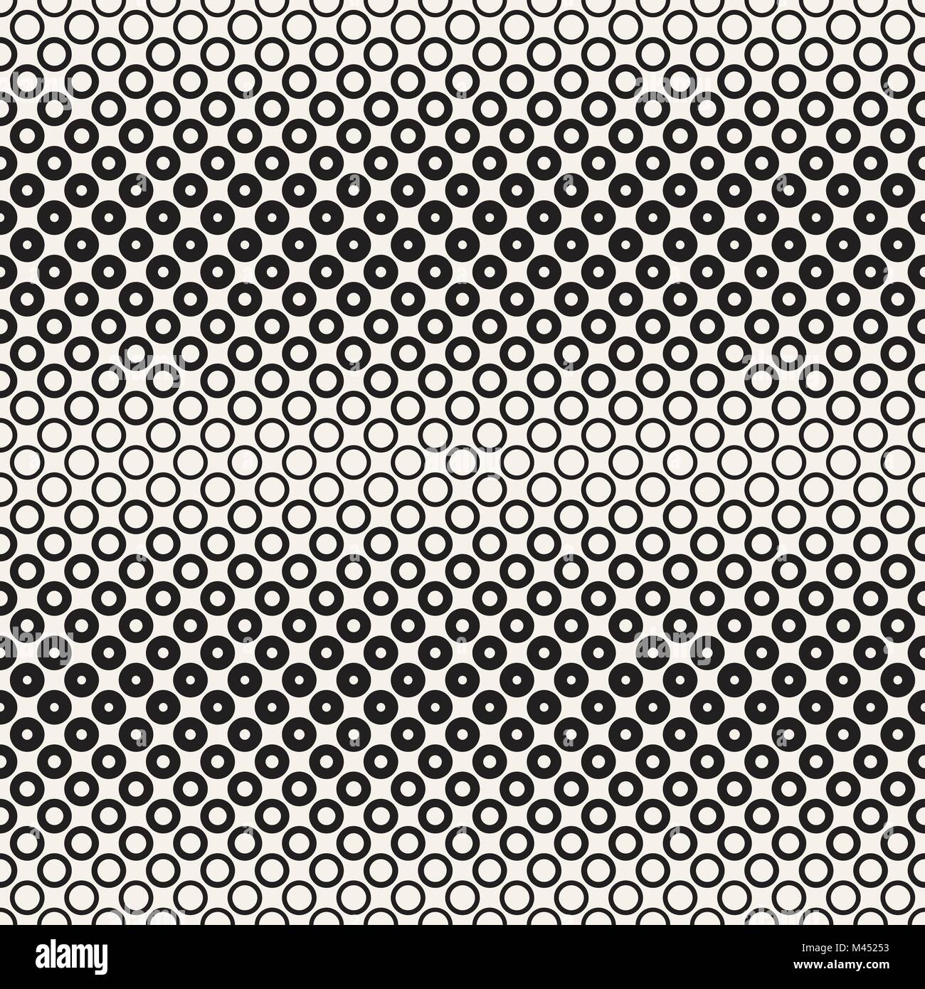 Halftone circles vector seamless pattern. Abstract geometric texture ...