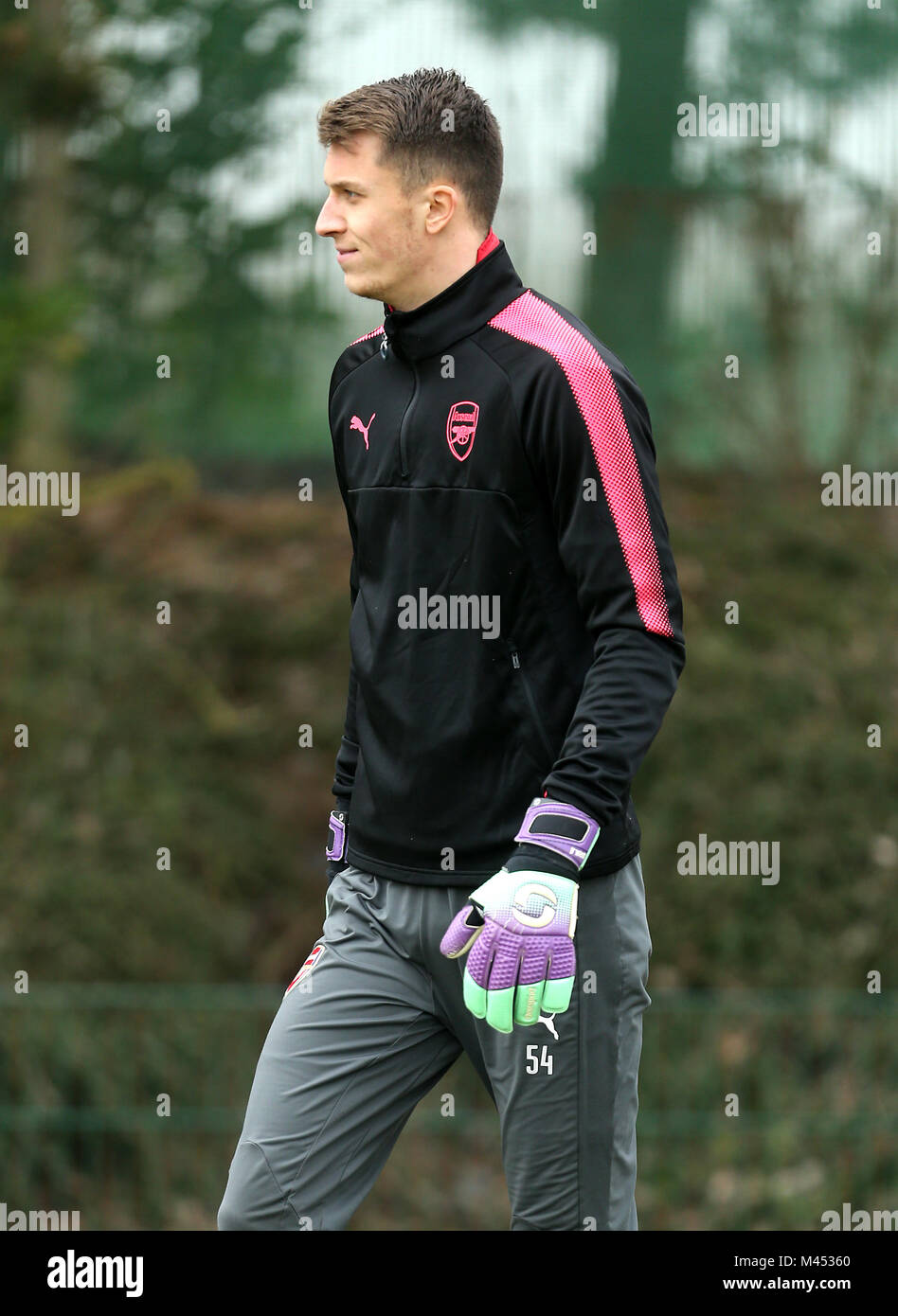 Arsenal Goalkeeper Matt Macey During The Training Session At London Colney Hertfordshire Press 