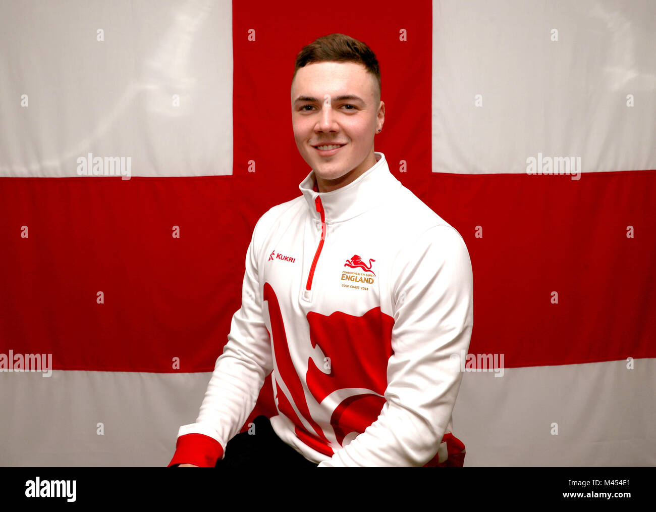 Team England's Jarvis Parkinson poses for a photo during the kitting out session at Kukri Sports HQ, Preston. Stock Photo